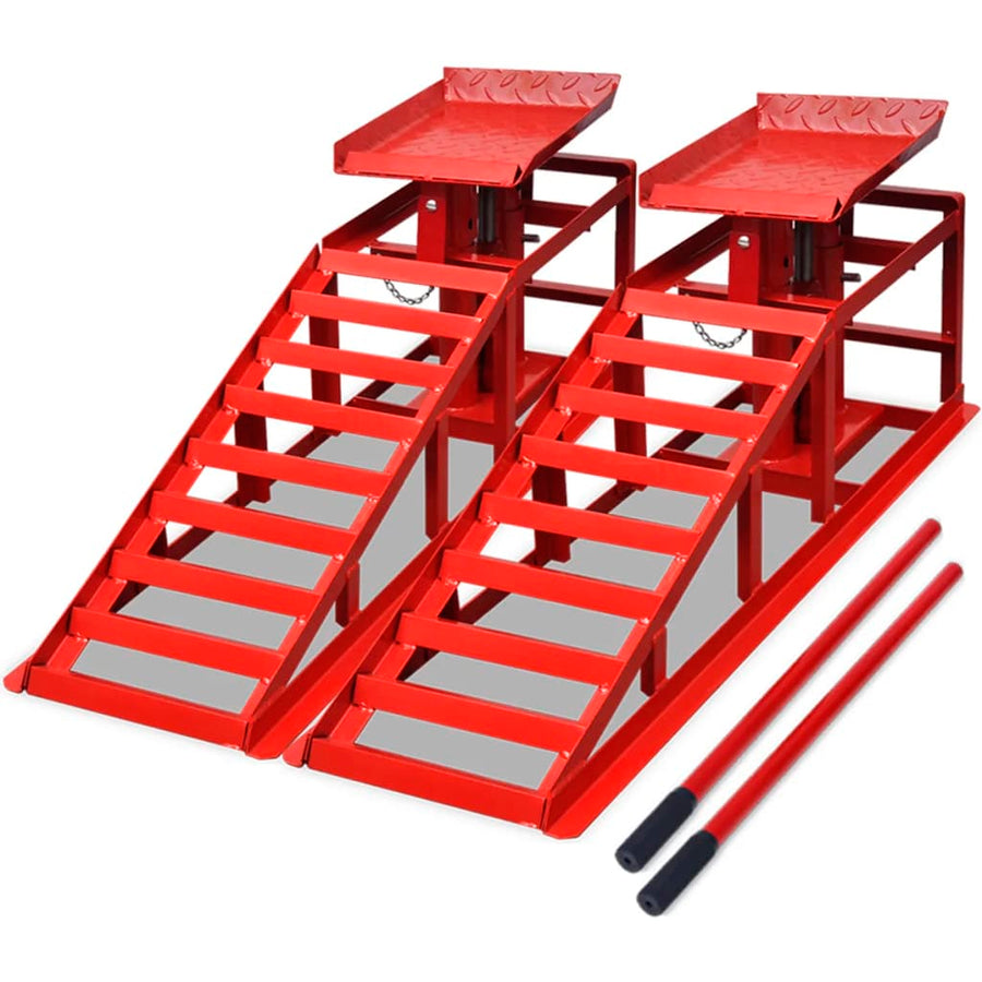 Autoreparatie Oprijplaten 2 St Staal Rood