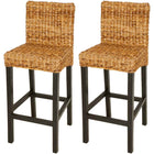 Barkrukken 2 st mahoniehout abaca donkerbruin