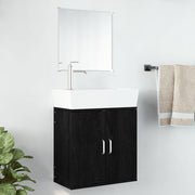 2-Piece Bathroom Furniture Set Engineered Wood Black