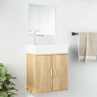 2-Piece Bathroom Furniture Set Engineered Wood Oak-Colored
