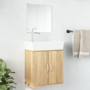 2-Piece Bathroom Furniture Set Engineered Wood Oak-Colored