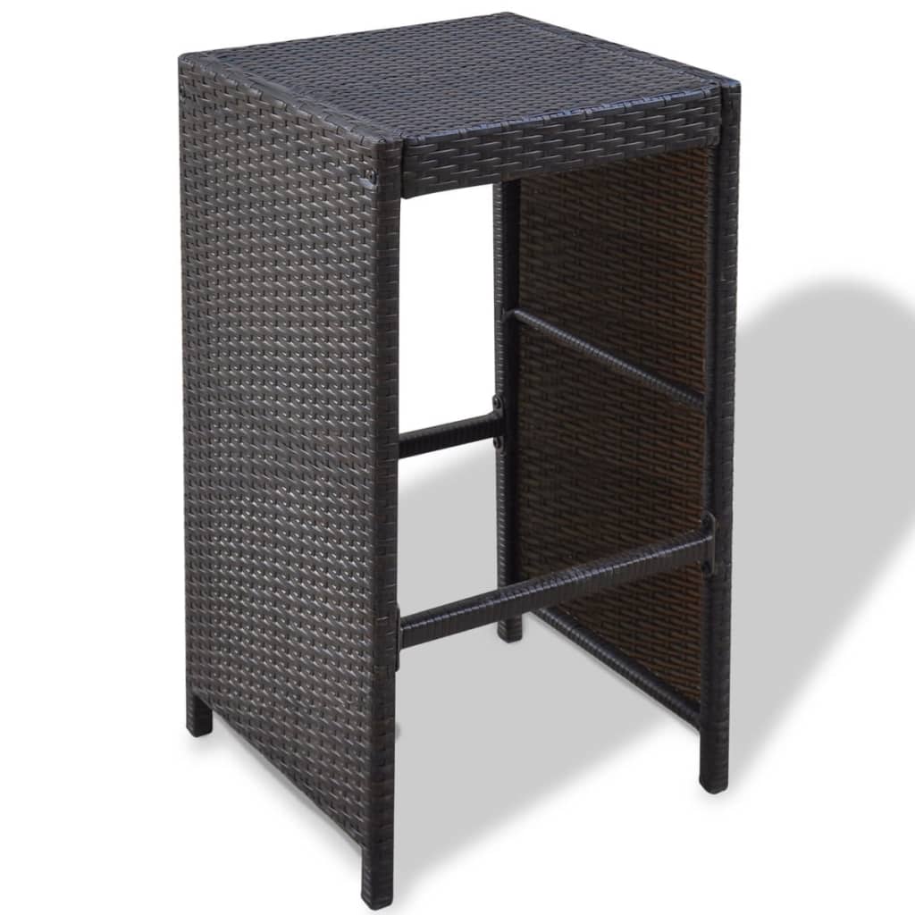7-Delige Tuinbarset Met Kussens Poly Rattan Bruin