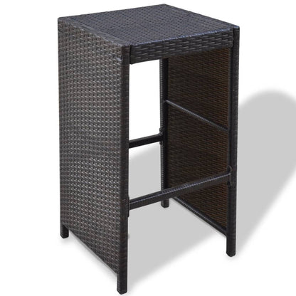 7-Delige Tuinbarset Met Kussens Poly Rattan Bruin