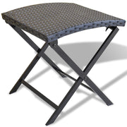 Folding stool poly rattan black