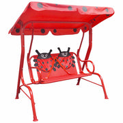 Kinderschommelstoel rood staal