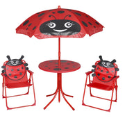 Kindertafelset met parasol rood