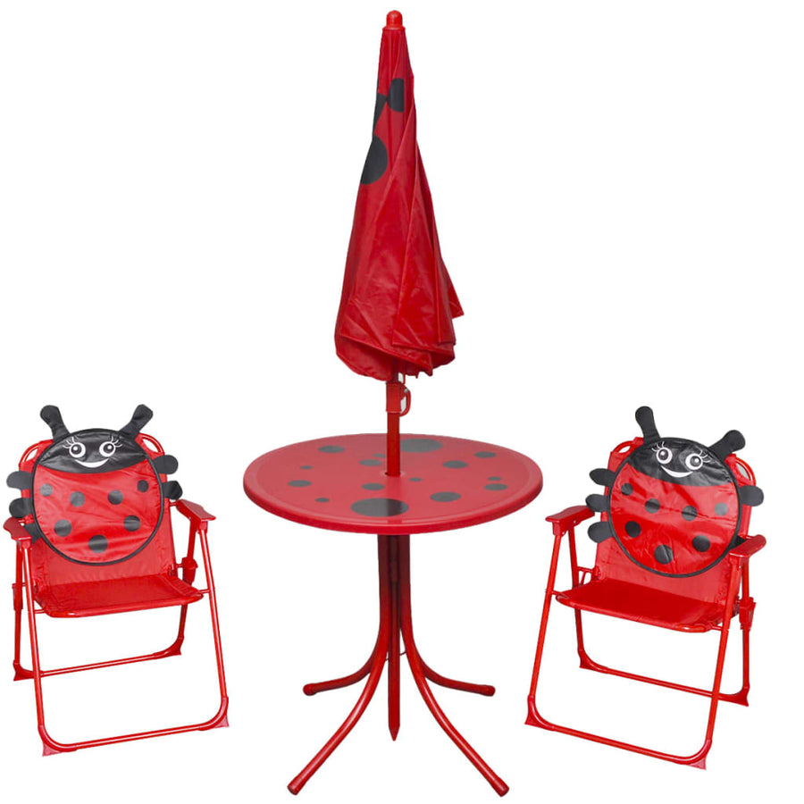 3-Delige Bistroset Voor Kinderen Met Parasol Rood