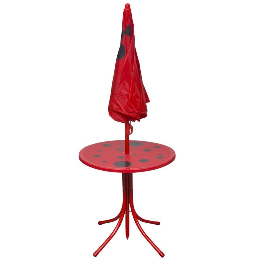 3-Delige Bistroset Voor Kinderen Met Parasol Rood