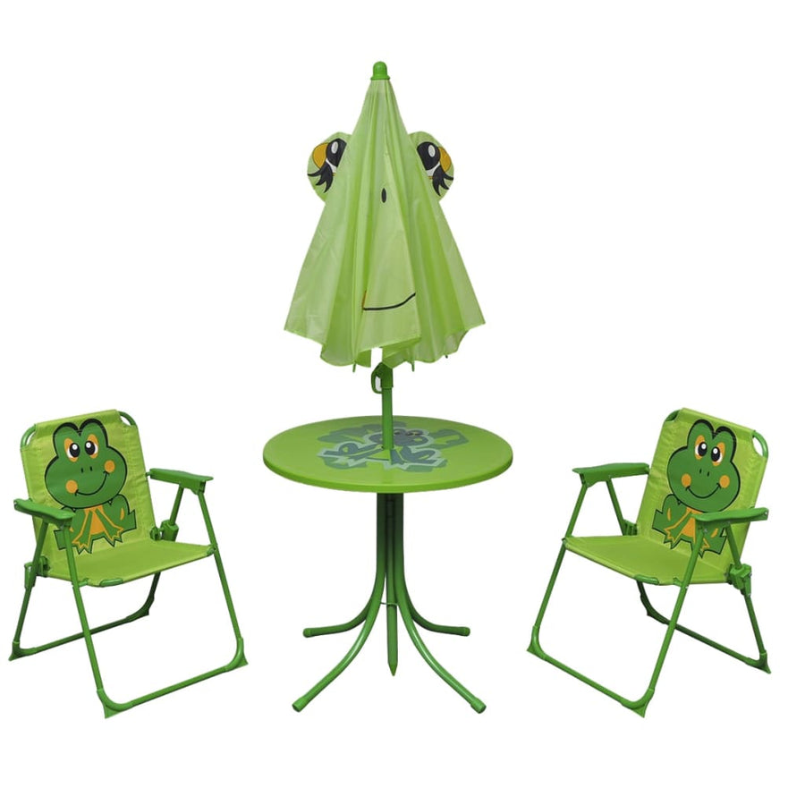 3-Delige Bistroset Voor Kinderen Met Parasol Groen