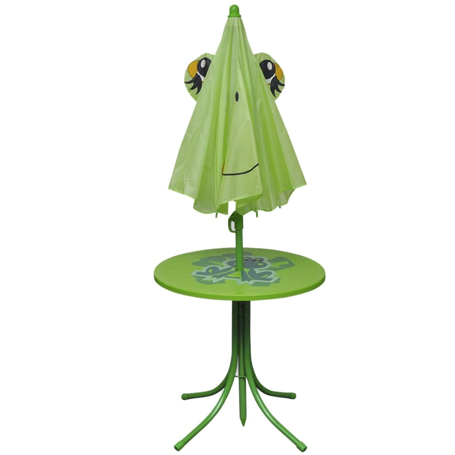 3-Delige Bistroset Voor Kinderen Met Parasol Groen