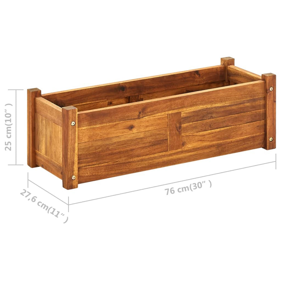 Plantenbak Verhoogd 76X27,6X25 Cm Acaciahout 76 x 27.6 x 25 cm