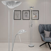 Vloerlamp LED dimbaar 23W zilver 180 cm