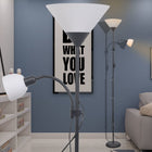 Vloerlamp zwart 180 cm dubbele schakelaar