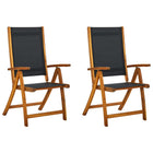 Tuinstoelen inklapbaar 2 st massief acaciahout textileen