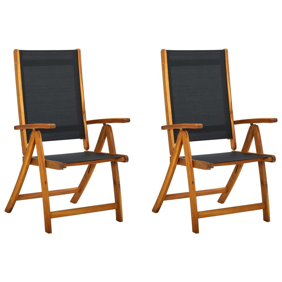 Tuinstoelen Inklapbaar 2 St Massief Acaciahout En Textileen