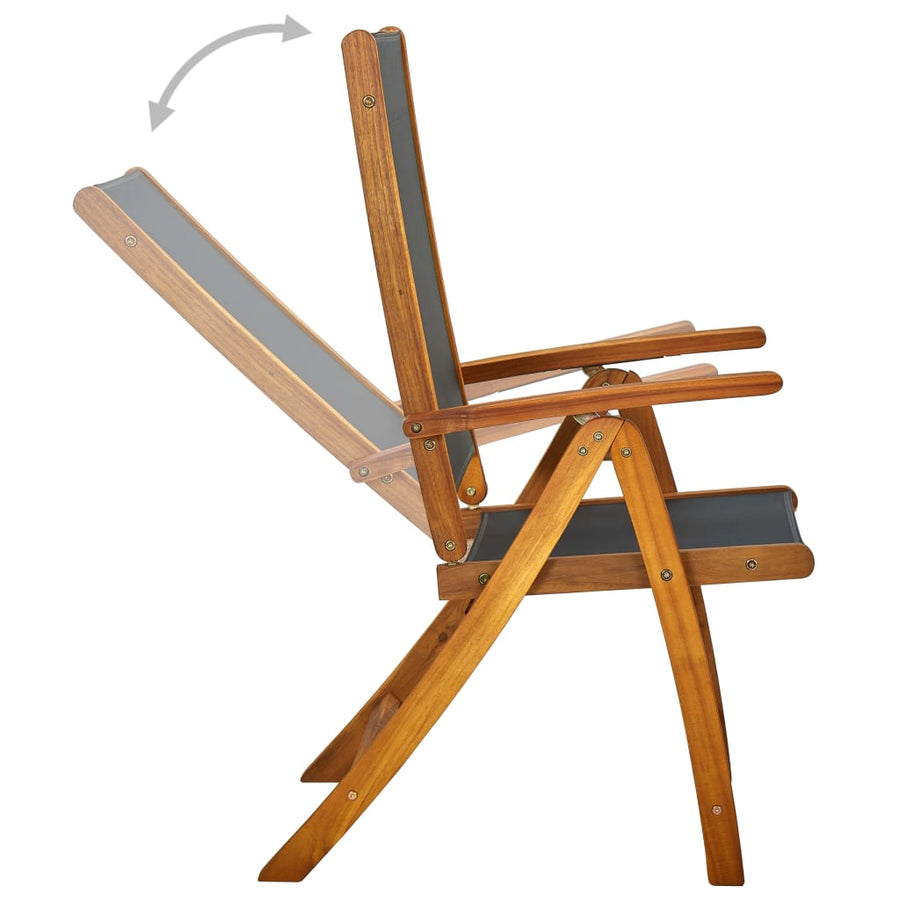 Tuinstoelen Inklapbaar 2 St Massief Acaciahout En Textileen