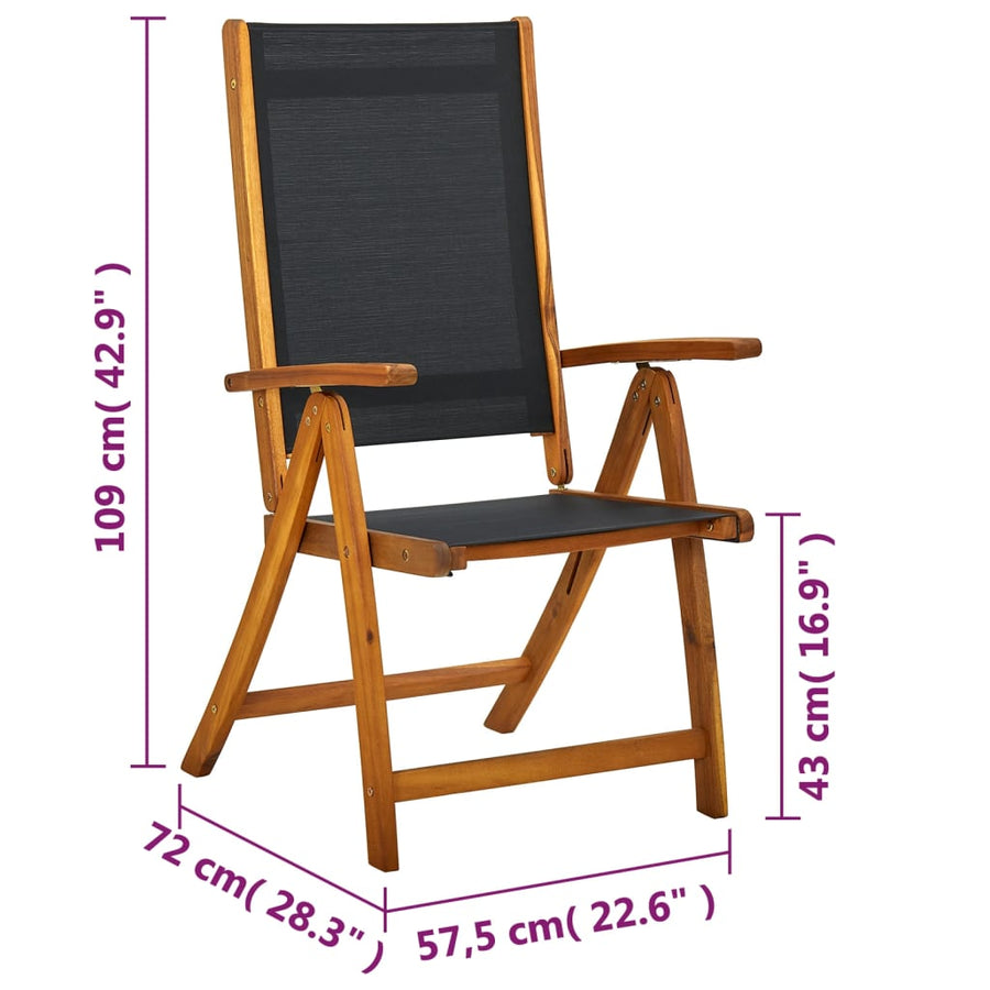 Tuinstoelen Inklapbaar 2 St Massief Acaciahout En Textileen