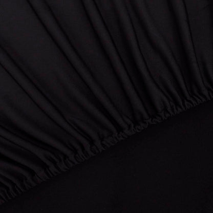 Bankhoes Stretch Polyester Jersey Zwart 1 Tweezitsbank