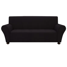 Bankhoes Stretch Polyester Jersey Zwart 1 Driezitsbank