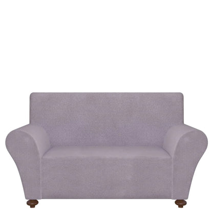 Stretch Meubelhoes Voor Bank Grijs Polyester Jersey 1 Tweezitsbank