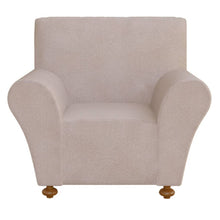Bankhoes Stretch Polyester Jersey Zwart 1 Fauteuil Beige