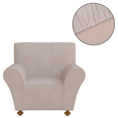 Bankhoes Stretch Polyester Jersey Zwart 1 Fauteuil Beige