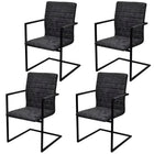 Dining chairs 4 pcs artificial leather black