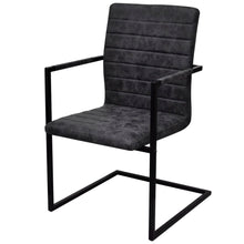Eetkamerstoelen Kunstleer 4 Zwart Gestreept patroon