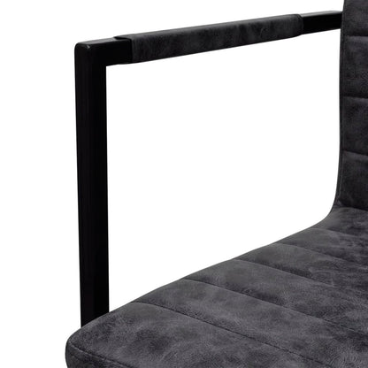 Eetkamerstoelen Kunstleer 4 Zwart Gestreept patroon