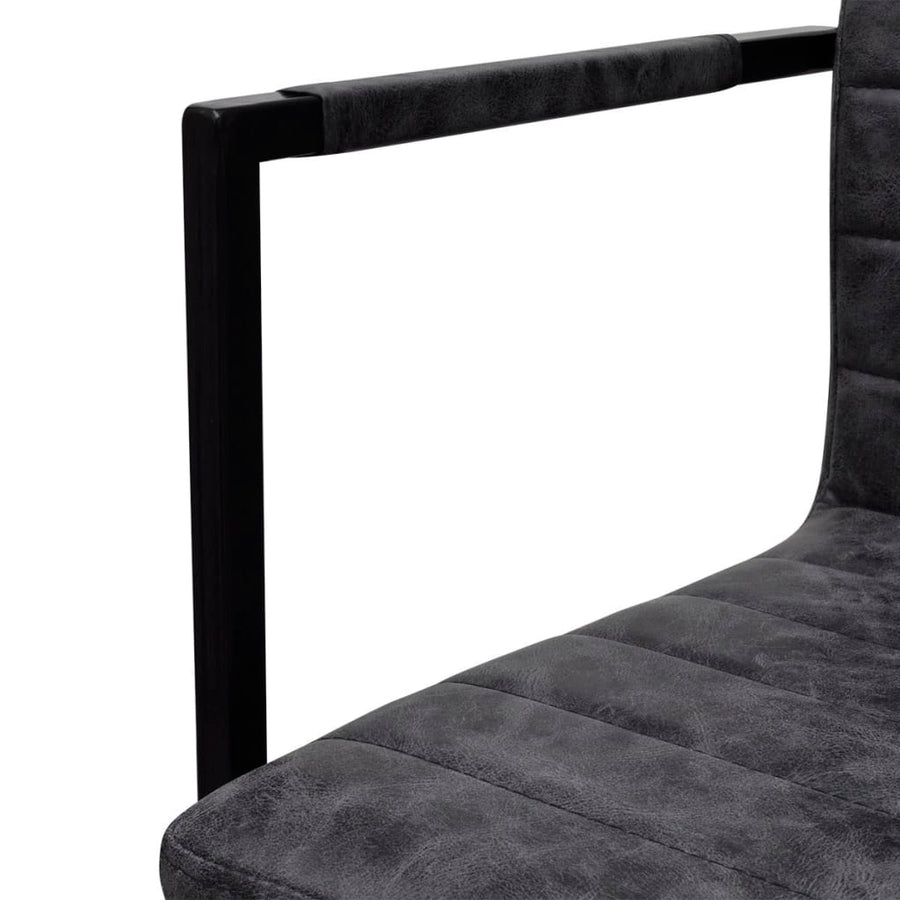 Eetkamerstoelen Kunstleer 4 Zwart Gestreept patroon