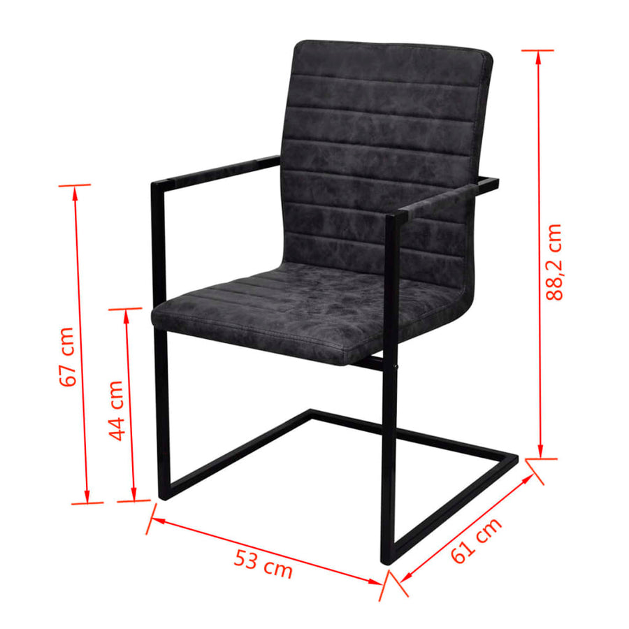 Eetkamerstoelen Kunstleer 4 Zwart Gestreept patroon