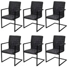 Dining chairs 6 pcs faux leather black
