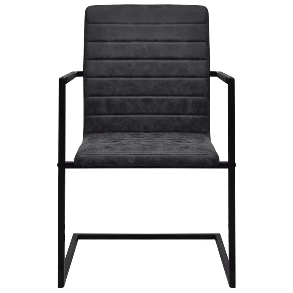 Eetkamerstoelen Kunstleer 6 Zwart Gestreept patroon