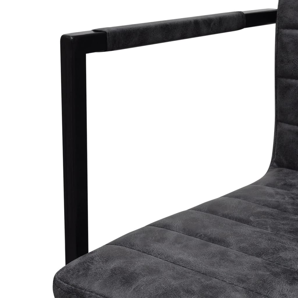 Eetkamerstoelen Kunstleer 6 Zwart Gestreept patroon