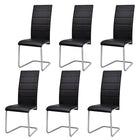 Eetkamerstoelen 6 st kunstleer zwart 41x52,5x102,5 cm
