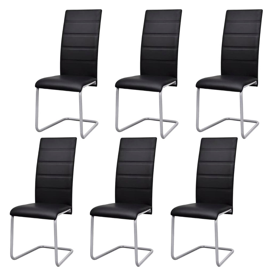 Eetkamerstoelen Kunstleer 6 Zwart