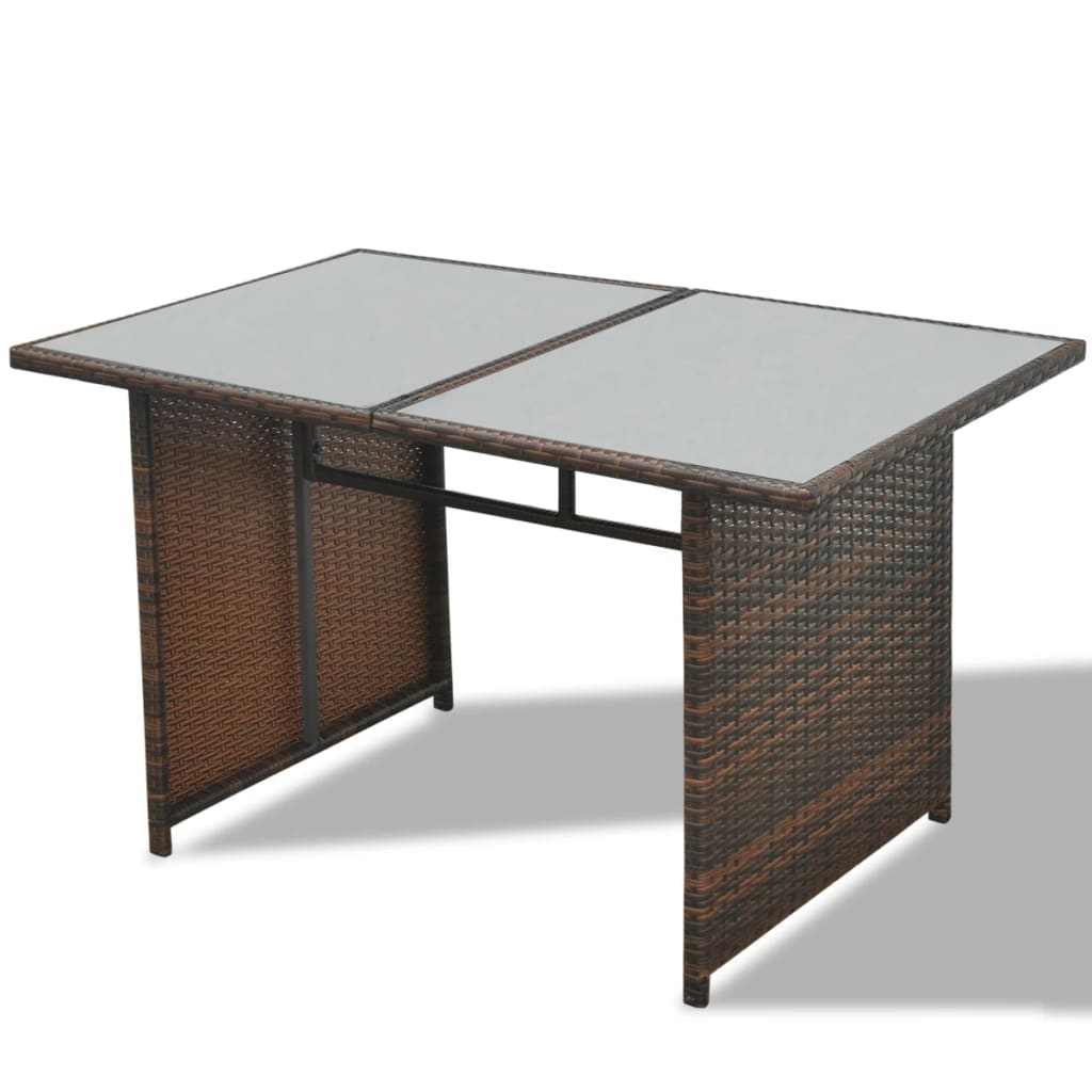 -Delige Loungeset Met Kussens Poly Rattan Bruin