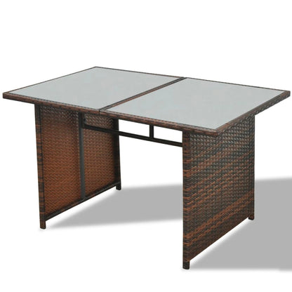 -Delige Loungeset Met Kussens Poly Rattan Bruin