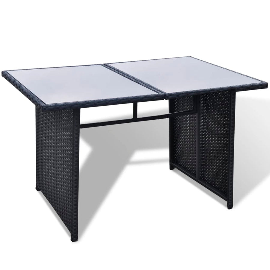 -Delige Loungeset Met Kussens Poly Rattan Zwart