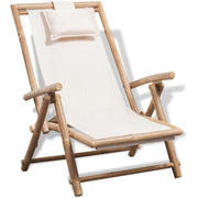 Terrasstoel bamboe wit 62x86x91 cm