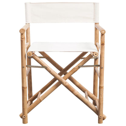 Regisseursstoelen Inklapbaar Bamboe En Canvas Wit