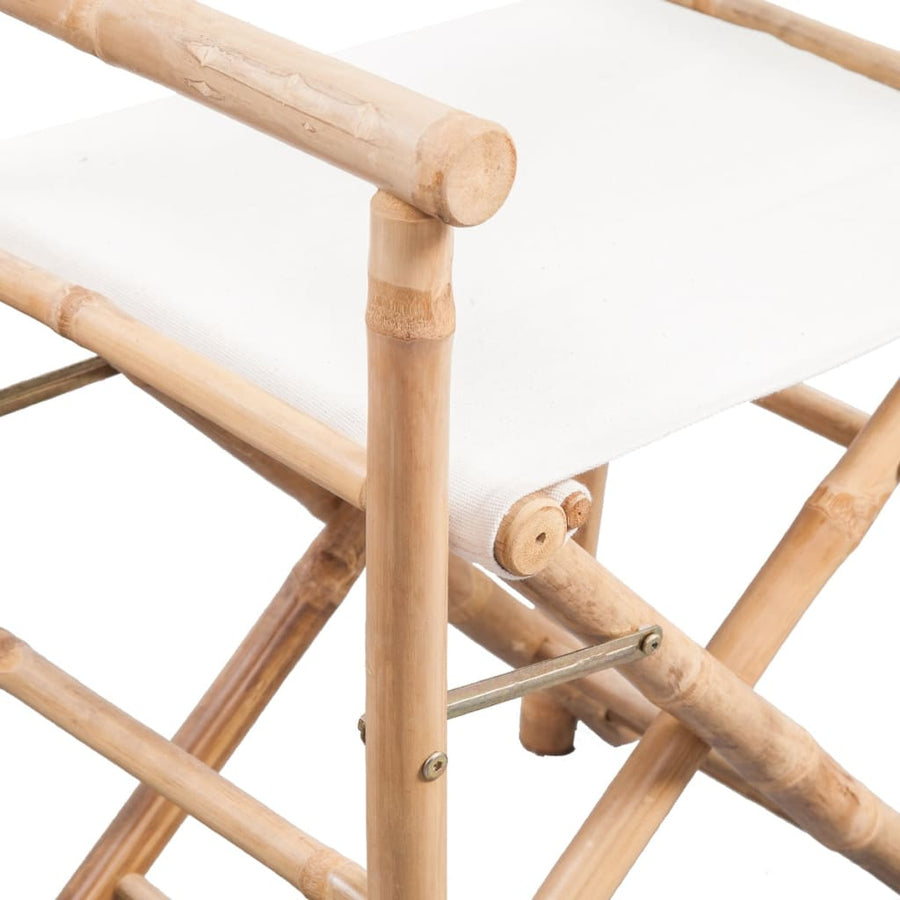 Regisseursstoelen Inklapbaar Bamboe En Canvas Wit