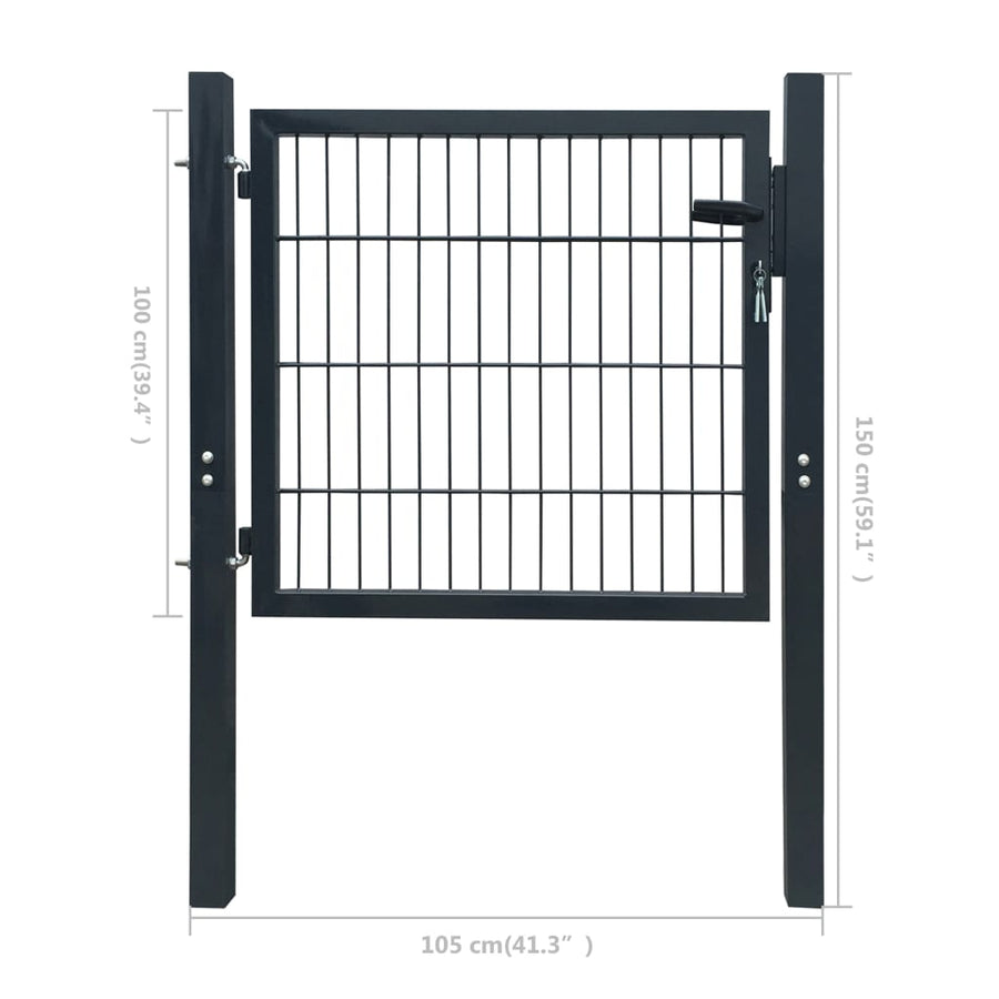 Poort Staal Kleurig 105 x 150 cm Antraciet