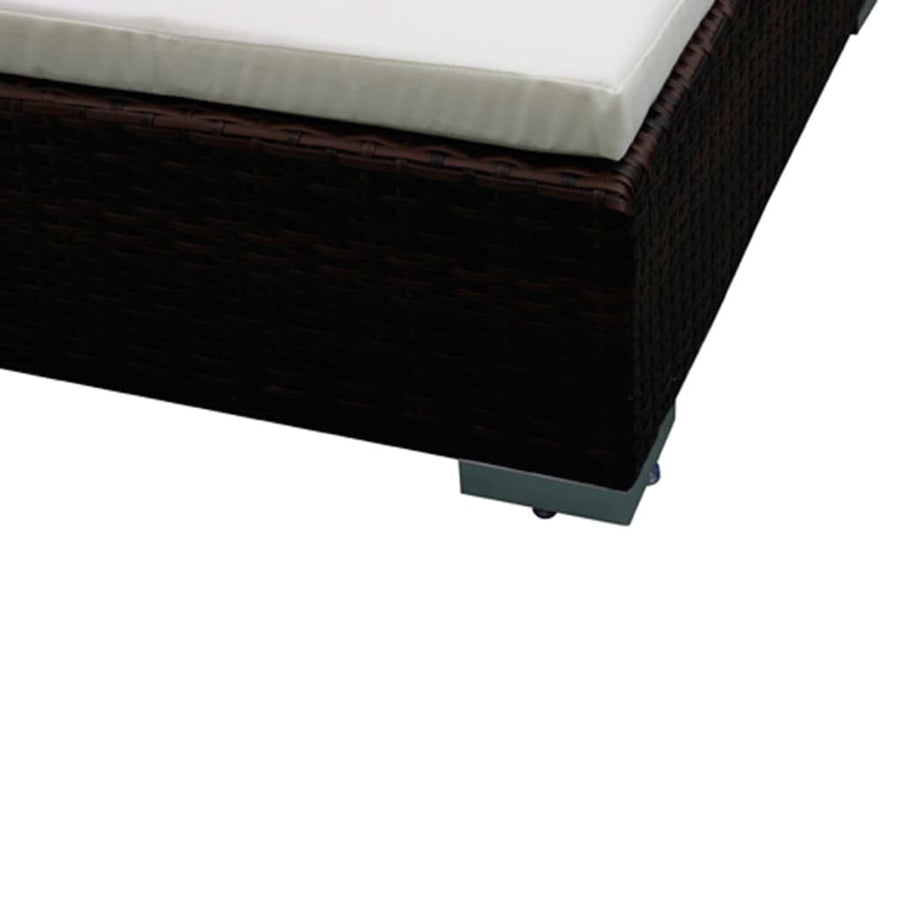 -Delige Loungeset Met Kussens Poly Rattan Bruin