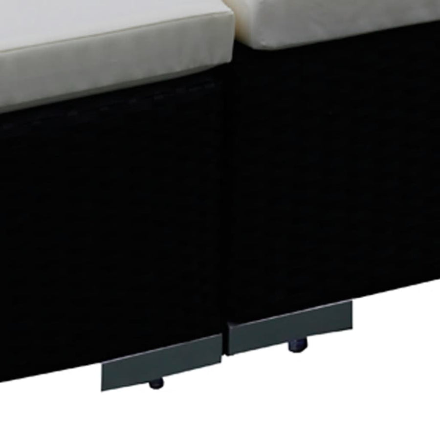 Loungeset met kussens poly rattan Zwart