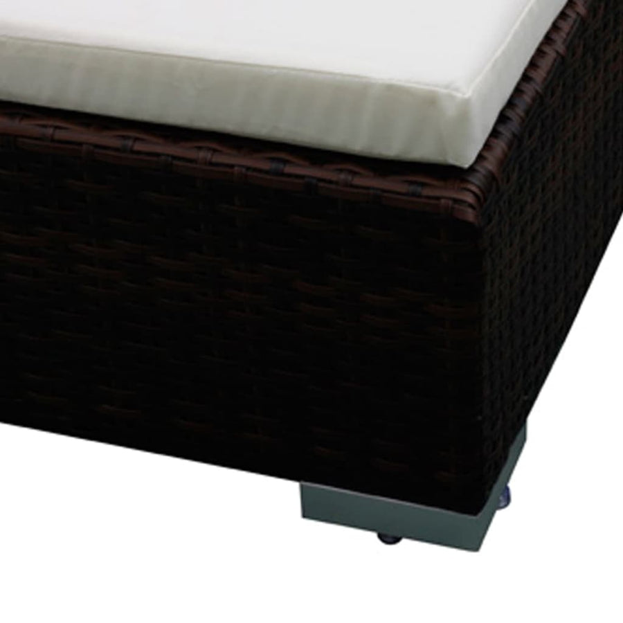 8-delige Loungeset met kussens poly rattan bruin