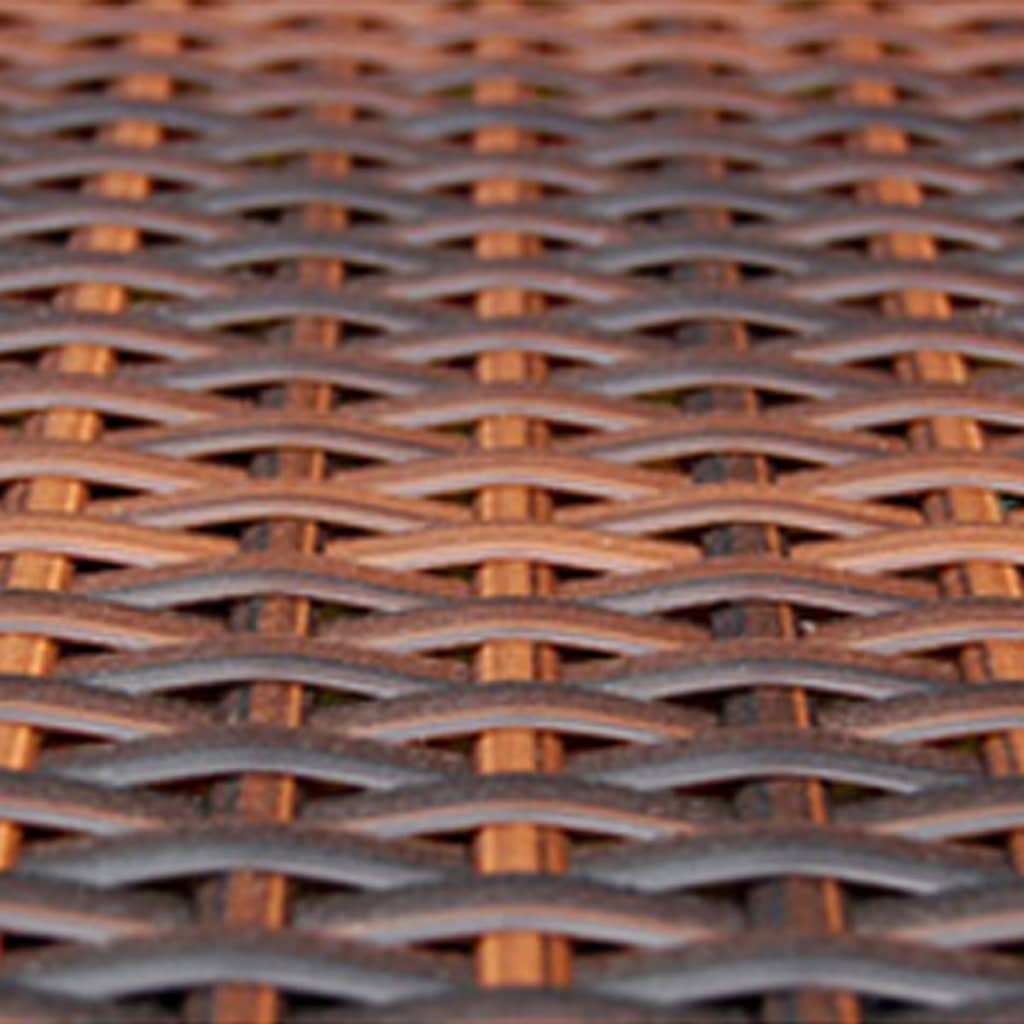 8-delige Loungeset met kussens poly rattan bruin