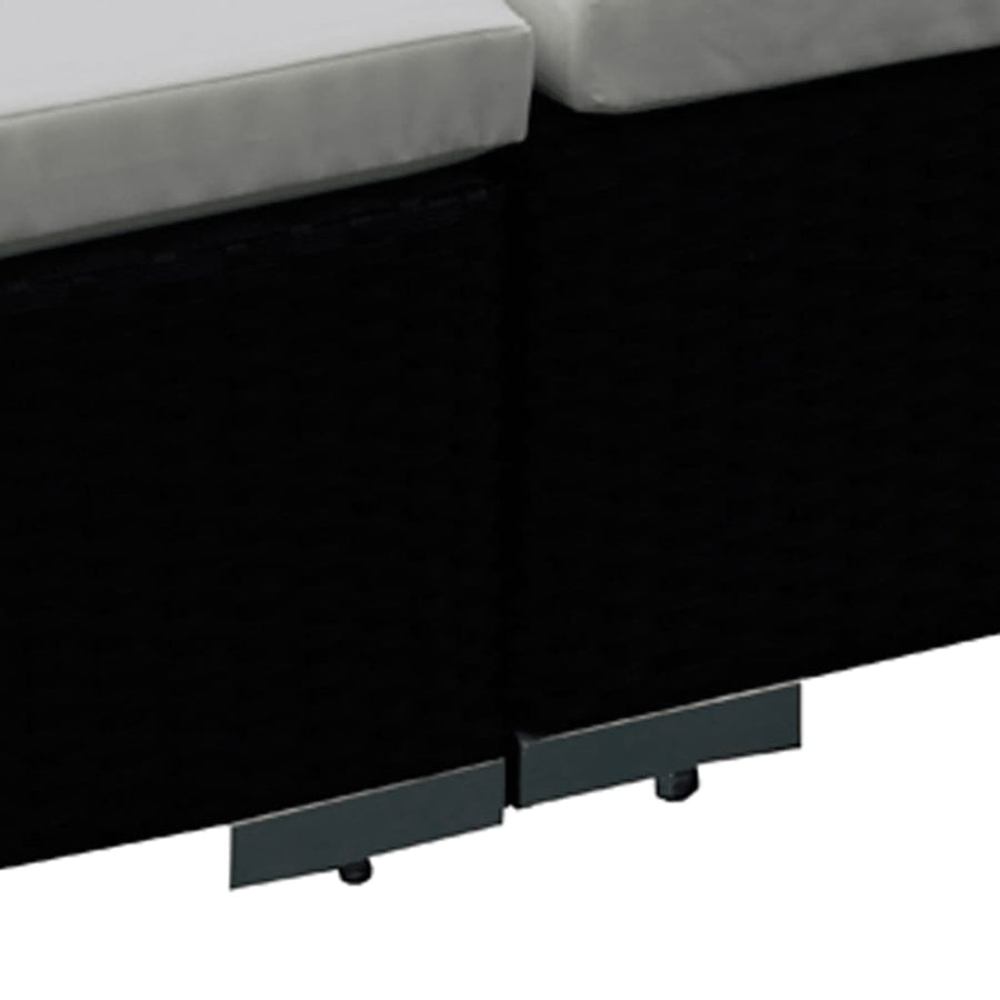8-delige Loungeset met kussens poly rattan zwart