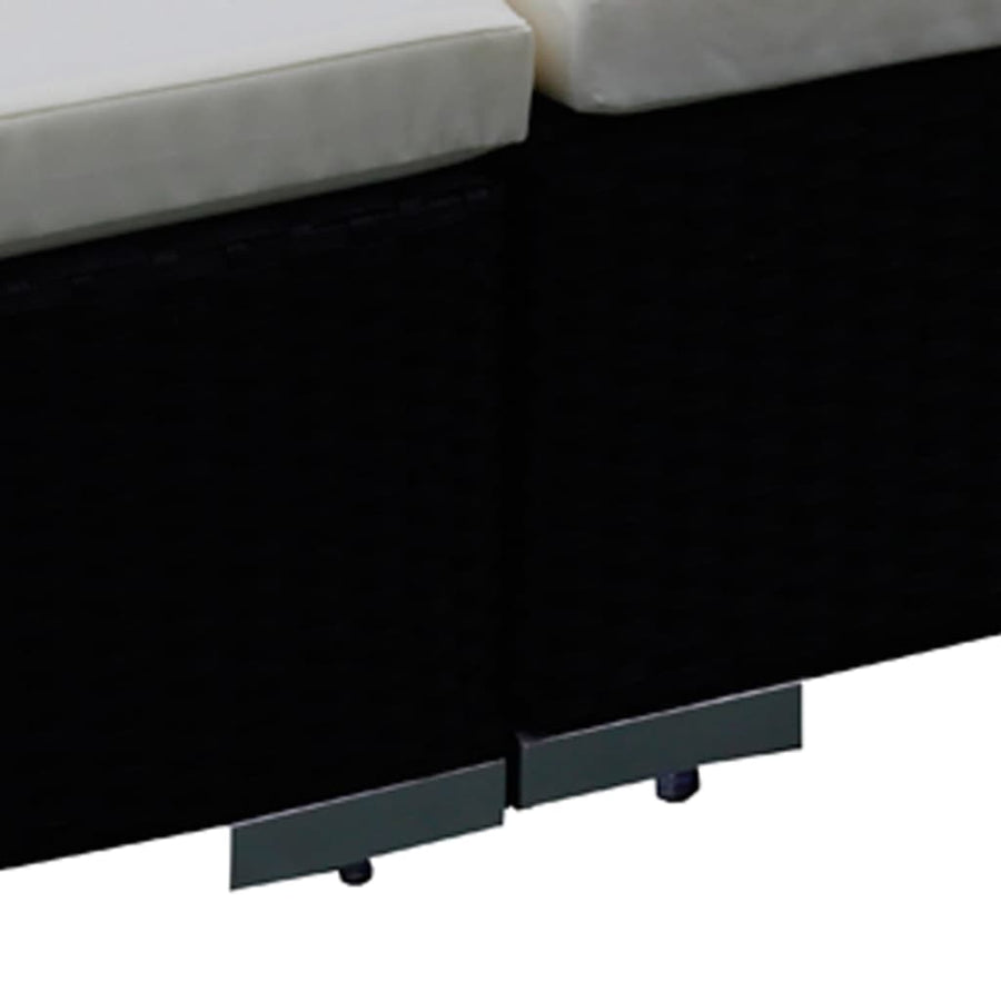 12-delige Loungeset met kussens poly rattan zwart