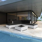 Loungeset 6-delig poly rattan wit